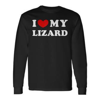 I Love My Lizard I Heart My Lizard Men Women Long Sleeve T-shirt Graphic Print Unisex - Seseable