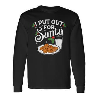 I Put Out For Santa Funny Christmas Cookies And Milk V2 Men Women Long Sleeve T-shirt Graphic Print Unisex - Seseable