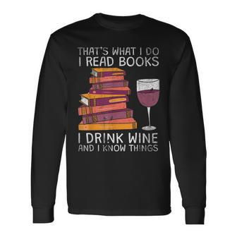Was Ich Lese Bücher Trinke Wein Langarmshirts - Seseable