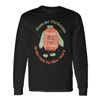 Ill Be Home For Xmas In Therapy By New Year Funny Christmas Men Women Long Sleeve T-shirt Graphic Print Unisex - Seseable