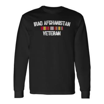 Iraq Afghanistan Veteran Pride Service Ribbon Long Sleeve T-Shirt | Seseable UK