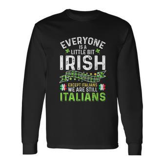 Irish Italian St Patricks Day Shamrock Italian Flag Men Women Long Sleeve T-Shirt T-shirt Graphic Print - Thegiftio UK