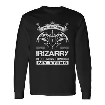 Irizarry Blood Runs Through My Veins Long Sleeve T-Shirt - Seseable