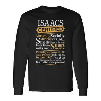Isaacs Name Certified Isaacs Long Sleeve T-Shirt - Seseable