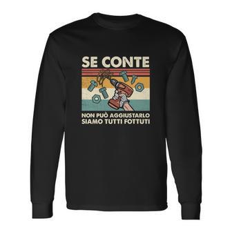 Italienischer Spruch Langarmshirts, Humorvolles Cartoon-Figur Tee - Seseable