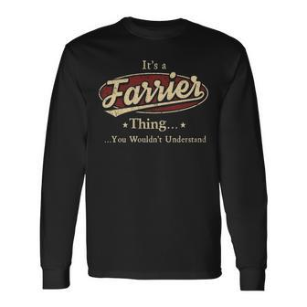 Its A Farrier Thing You Wouldnt Understand Personalized Name With Name Printed Farrier Long Sleeve T-Shirt - Seseable