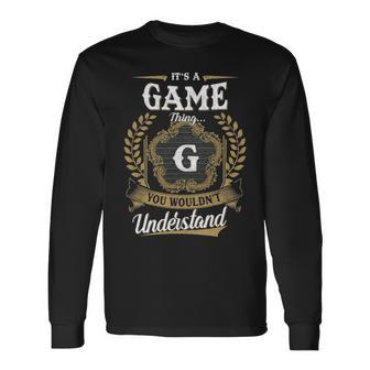 Its A Game Thing You Wouldnt Understand Shirt Game Crest Coat Of Arm Long Sleeve T-Shirt - Seseable