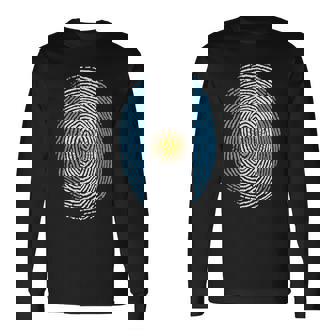 Its In My Dna Fingerprint Argentina Flag Pride Sun Of May Men Women Long Sleeve T-shirt Graphic Print Unisex | Seseable UK