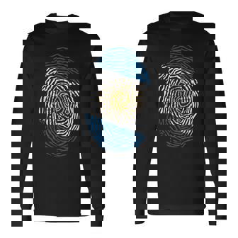 Its In My Dna Fingerprint Argentina Flag Pride Sun Of May Men Women Long Sleeve T-shirt Graphic Print Unisex | Seseable UK