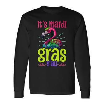 Its Mardi Gras Mardi Gras Flamingo Long Sleeve T-Shirt - Seseable