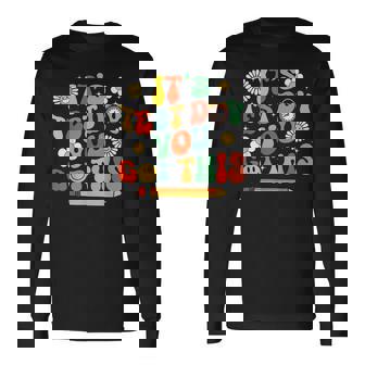 Its Test Day You Got This Retro Testing Day Wavy Long Sleeve T-Shirt | Mazezy