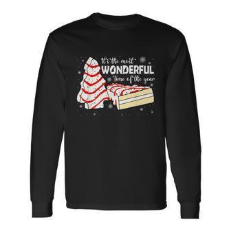 Its The Most Wonderful Time Of The Year Christmas Cake Long Sleeve T-Shirt - Monsterry