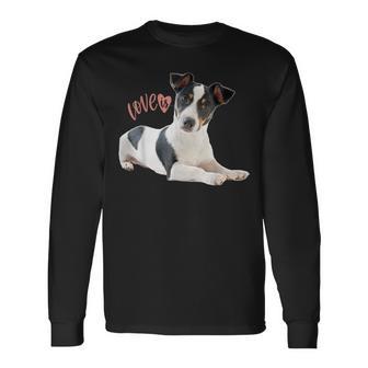 Jack Russell Terrier Mama Papa Damen Herren Kinder Love Dog Langarmshirts - Seseable