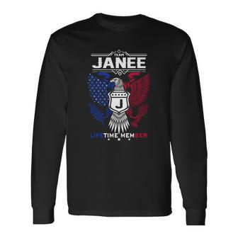 Janee Name Janee Eagle Lifetime Member G Long Sleeve T-Shirt - Seseable