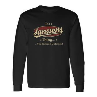 Janssens Last Name Janssens Name Crest Long Sleeve T-Shirt - Seseable