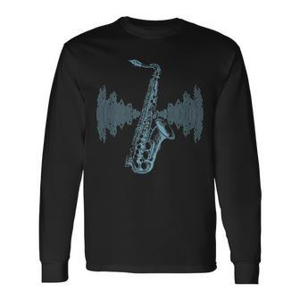 Jazz Music Saxophone Player Fun Saxophone Musical Instrument Long Sleeve T-Shirt - Seseable