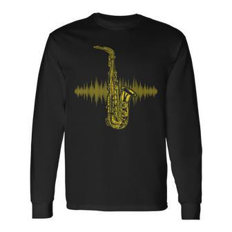 Jazz Music Saxophone Player Saxophone Marching Band Long Sleeve T-Shirt - Seseable