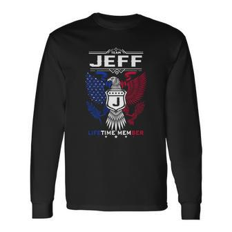 Jeff Name Jeff Eagle Lifetime Member Gif Long Sleeve T-Shirt - Seseable