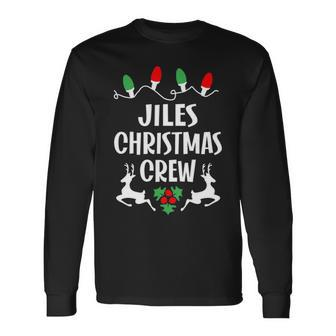 Jiles Name Christmas Crew Jiles Long Sleeve T-Shirt - Seseable