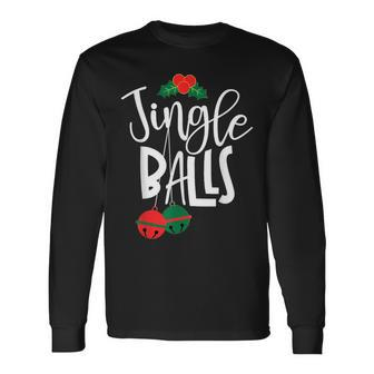 Jingle Balls And Tinsel Funny Matching Christmas Couple Pjs Men Women Long Sleeve T-shirt Graphic Print Unisex - Seseable