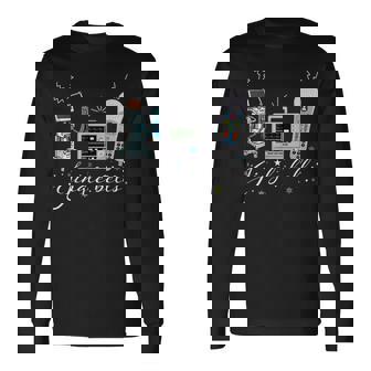 Jingle Bell Telemetry Nurse Christmas Crew Tele Tech Xmas Men Women Long Sleeve T-shirt Graphic Print Unisex - Seseable