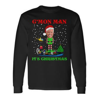 Joe Biden Santa Come On Man It S Christmas Funny Christmas Men Women Long Sleeve T-shirt Graphic Print Unisex - Seseable