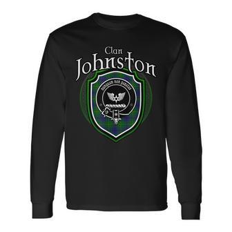 Johnston Clan Crest Scottish Clan Johnston Badge Long Sleeve T-Shirt - Seseable