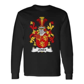 Jones Coat Of Arms Crest Men Women Long Sleeve T-Shirt T-shirt Graphic Print - Thegiftio UK
