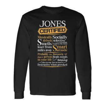 Jones Name Certified Jones Long Sleeve T-Shirt - Seseable