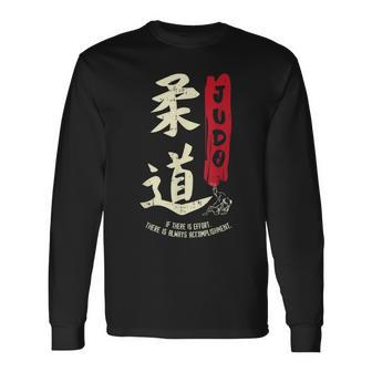 Judo Cool Japanese Symbol Judoka Martial Arts Lover Long Sleeve T-Shirt - Seseable