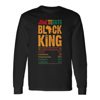 Junenth Black King Nutritional Melanin Dad Fathers Day V2 Long Sleeve T-Shirt - Seseable