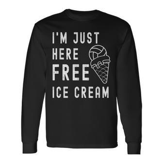 Im Just Here For The Free Ice Cream Cruise 2023 Long Sleeve T-Shirt T-Shirt | Mazezy