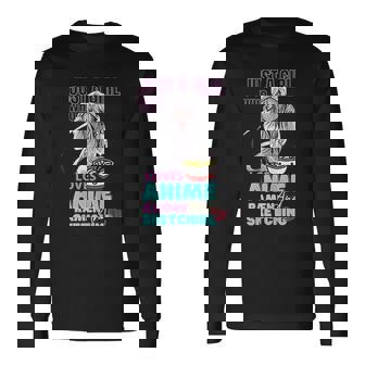 Just A Girl Who Loves Anime Ramen And Sketching Men Women Long Sleeve T-Shirt T-shirt Graphic Print - Thegiftio