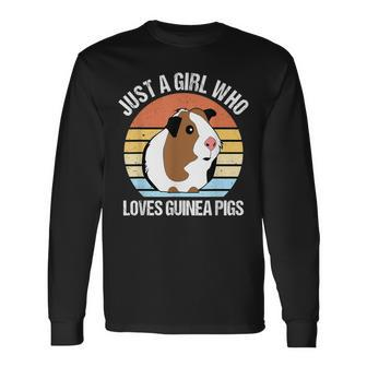 Just A Girl Who Loves Guinea Pigs Vintage Guinea Pig Long Sleeve T-Shirt - Seseable
