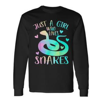 Just A Girl Who Loves Snakes Cute Snake Themed Lover Girls Long Sleeve T-Shirt T-Shirt | Mazezy