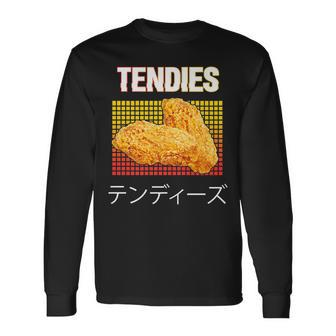 Kawaii Chicken Tenders Chicken Tendies Japanese Kanji Long Sleeve T-Shirt - Seseable