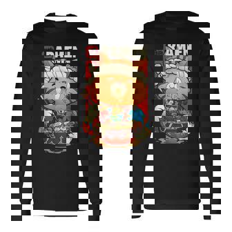 Kawaii Cute Anime Cat Otaku Japanese Ramen Noodles Men Women Long Sleeve T-Shirt T-shirt Graphic Print - Thegiftio