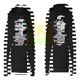 Kawaii Cute Anime Panda Otaku Japanese Ramen Noodles Men Women Long Sleeve T-Shirt T-shirt Graphic Print - Thegiftio