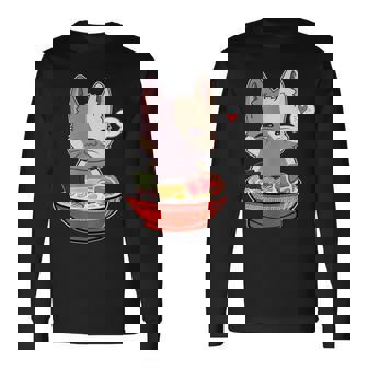Kawaii Neko Ramen Lover Japanese Noodle Anime Men Women Long Sleeve T-Shirt T-shirt Graphic Print - Thegiftio
