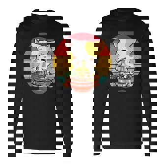 Kawaii Ramen Cat Japanese Neko Noodle Vintage Anime V6 Men Women Long Sleeve T-Shirt T-shirt Graphic Print - Thegiftio
