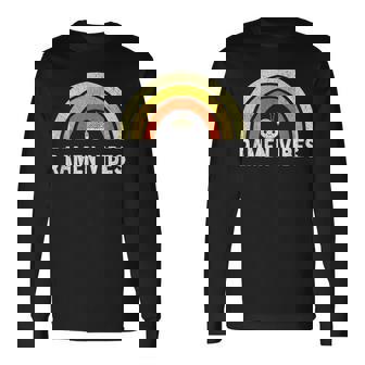 Kawaii Ramen Vibes Vintage Rainbow Men Women Long Sleeve T-Shirt T-shirt Graphic Print - Thegiftio