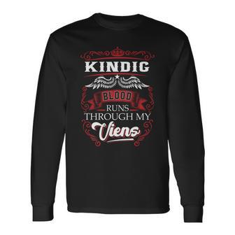 Kindig Blood Runs Through My Veins Long Sleeve T-Shirt - Seseable