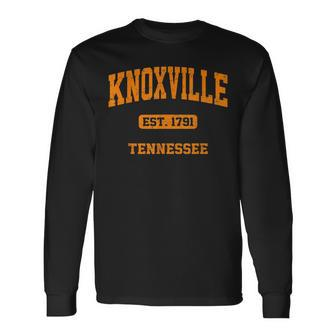 Knoxville Tennessee Tn Vintage State Athletic Style Long Sleeve T-Shirt - Seseable
