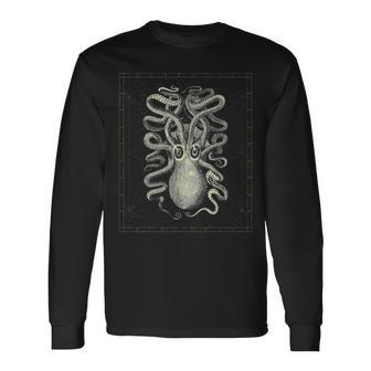 The Kraken Octopus Giant Squid Vintage Sea Monster Long Sleeve T-Shirt - Seseable