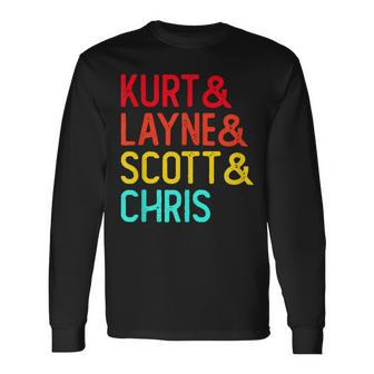 Kurt & Layne & Scott & Chris Grunge Distressed Font Men Women Long Sleeve T-Shirt T-shirt Graphic Print - Thegiftio UK