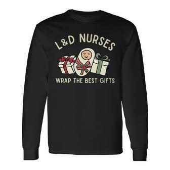 Labor And Delivery Nurse Christmas Matching Midwife Xmas Men Women Long Sleeve T-shirt Graphic Print Unisex - Seseable