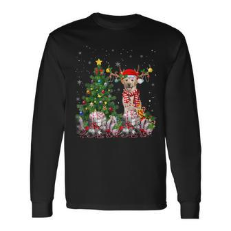 Labrador Retriever Dog Lover Matching Santa Christmas Tree Men Women Long Sleeve T-shirt Graphic Print Unisex - Seseable