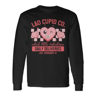 L&D Cupid Co Labor And Delivery Valentines Day Long Sleeve T-Shirt - Seseable