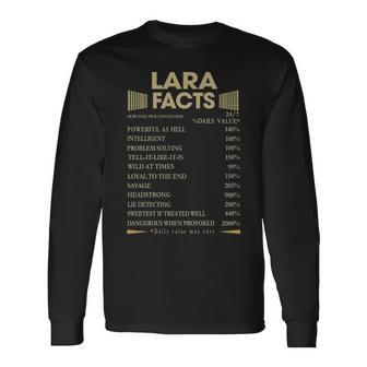 Lara Name Lara Facts Long Sleeve T-Shirt - Seseable