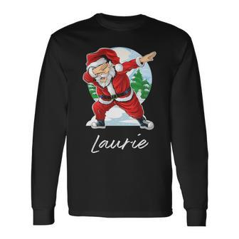 Laurie Name Santa Laurie Long Sleeve T-Shirt - Seseable